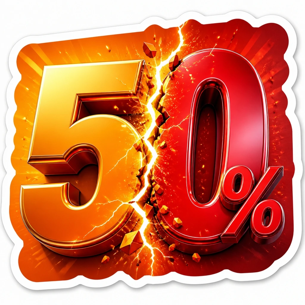 케이케이데이 반값할인 파격 50% 세일쿠폰 아이콘